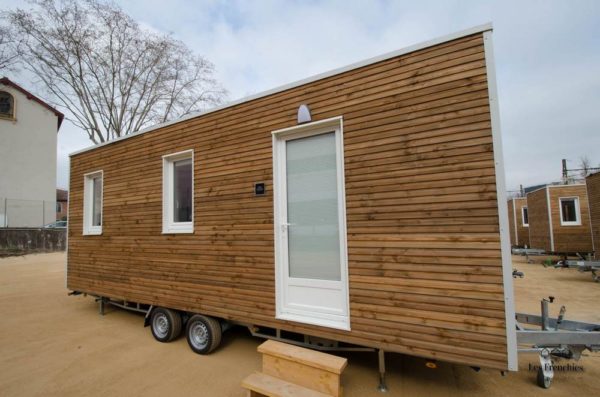 Bardage imprégné marron tiny house