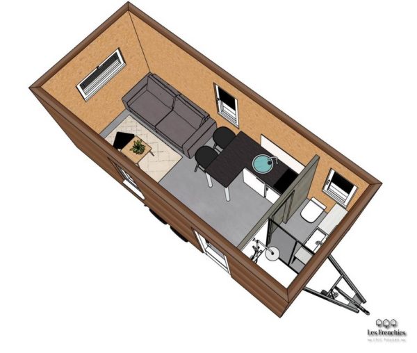 SmarT'iny sans mezzanine, aménagement tiny house