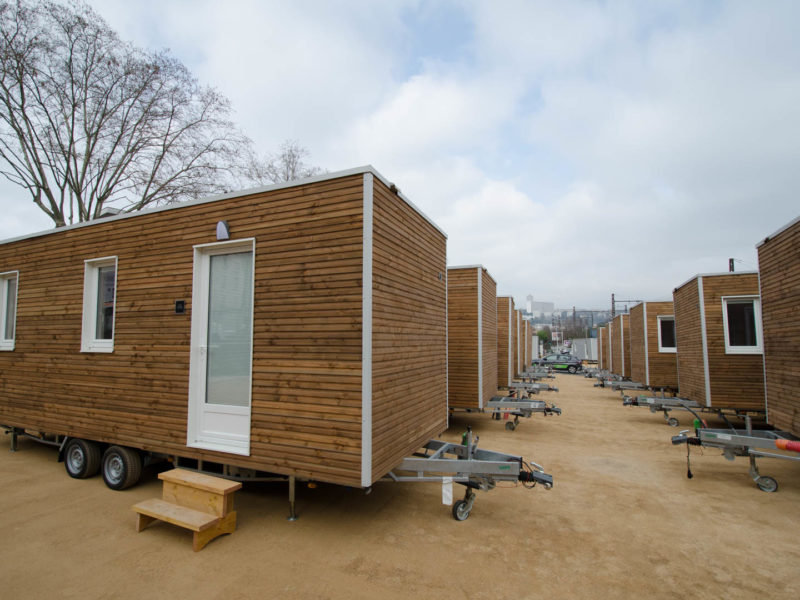 Village de logements transitoires sans abris Lyon